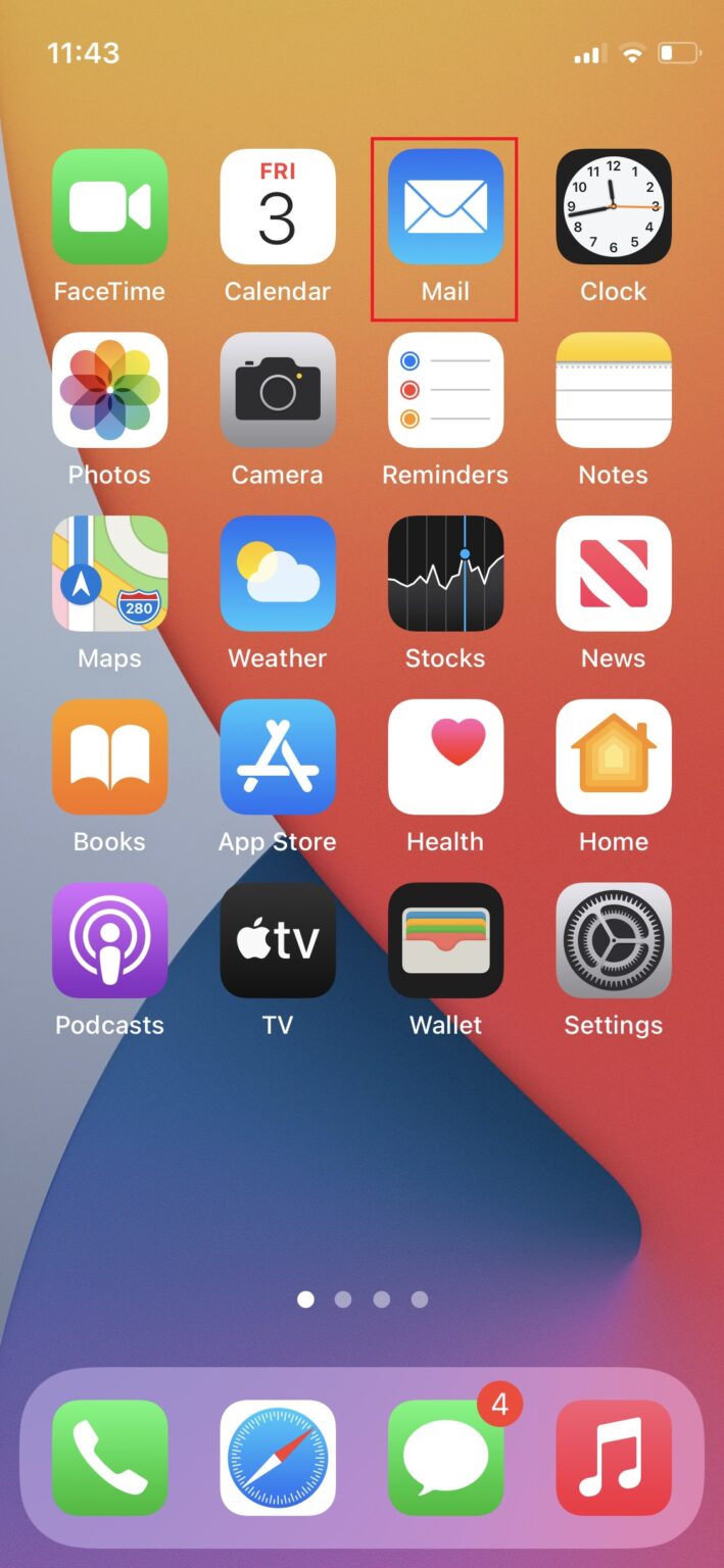 Mail app inbox
